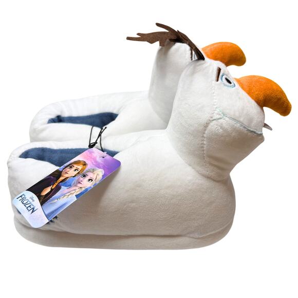 Ground Up Disney Frozen Olaf Snowman 3D Slip-On Plush Slippers Size 3 White New - Picture 5 of 12